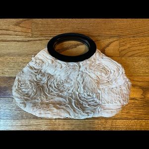 Clutch bag neutral cream and black